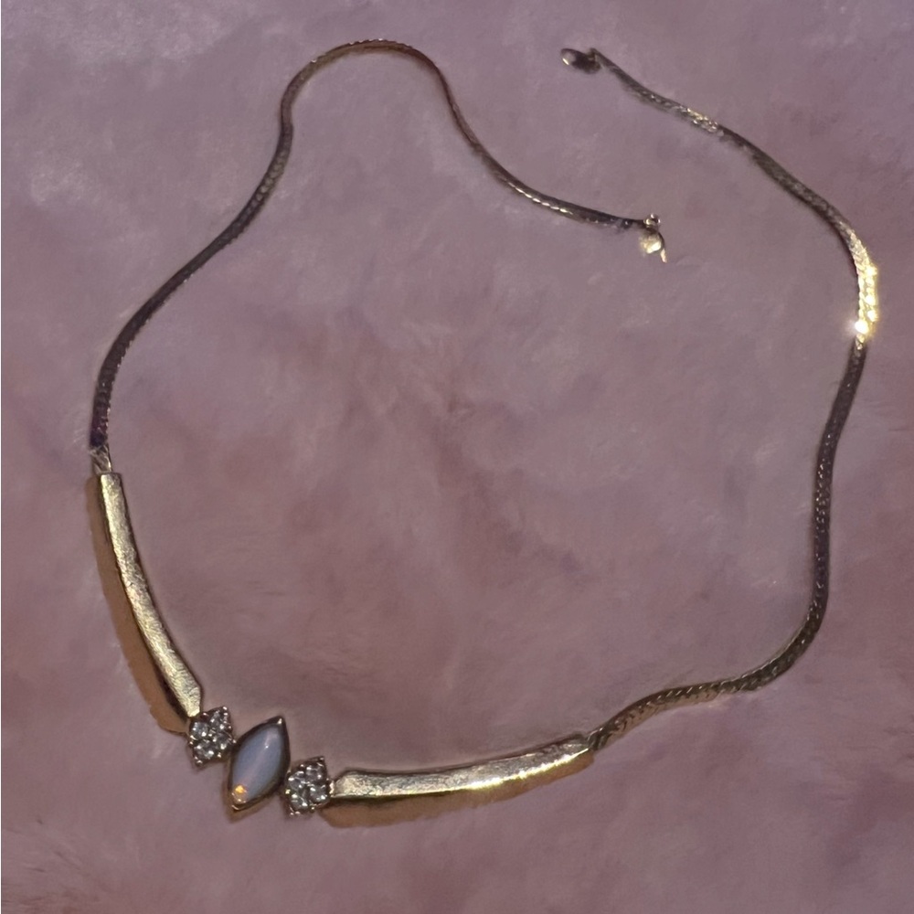 Vintage Opal Style Gold Plated Necklace